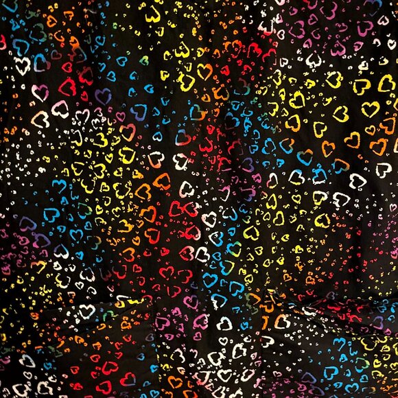 Dickies Women's Colorful Scrub Top size Medium black with colorful hearts - Picture 2 of 7